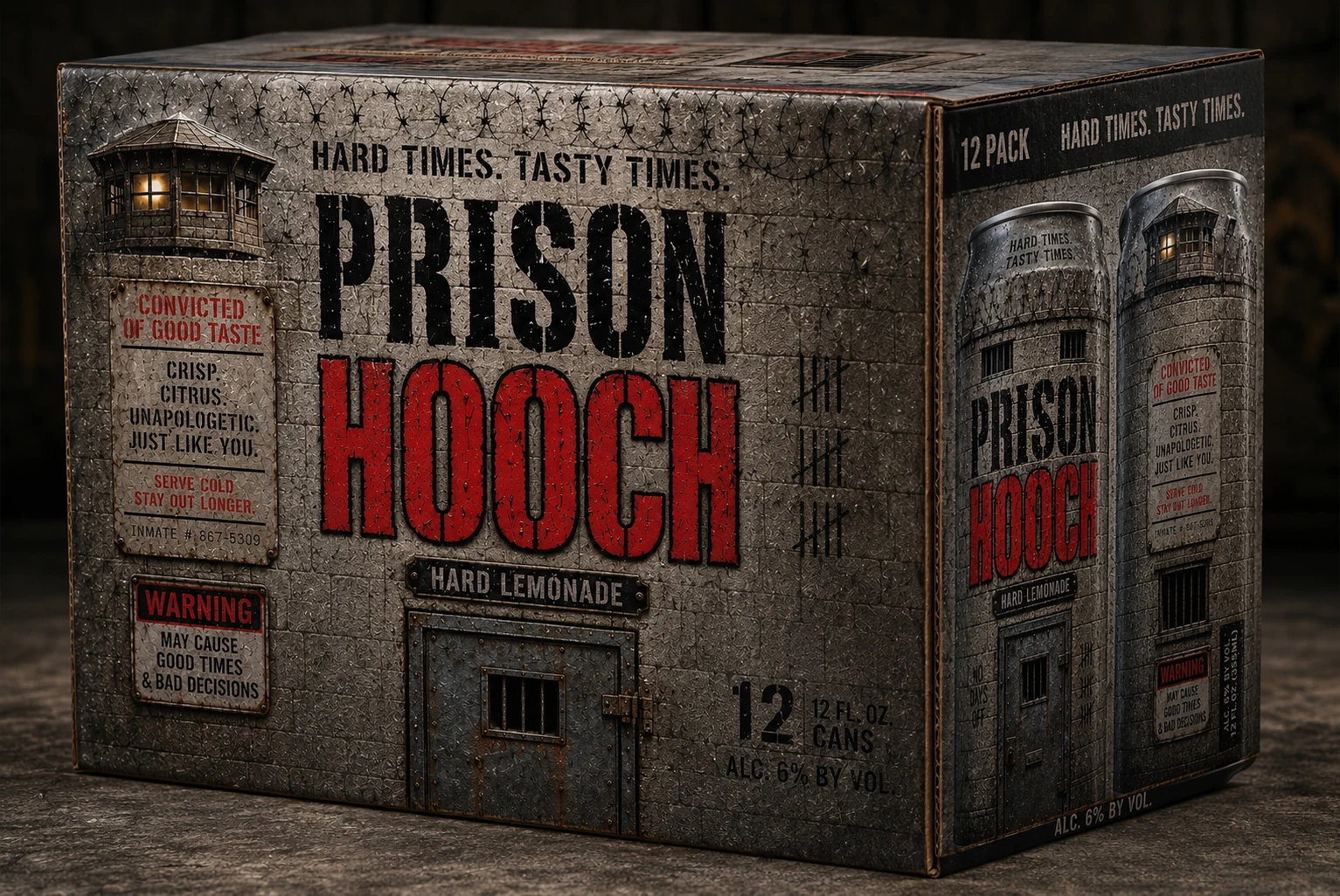 Prison Hooch original hard lemonade 12-pack artwork