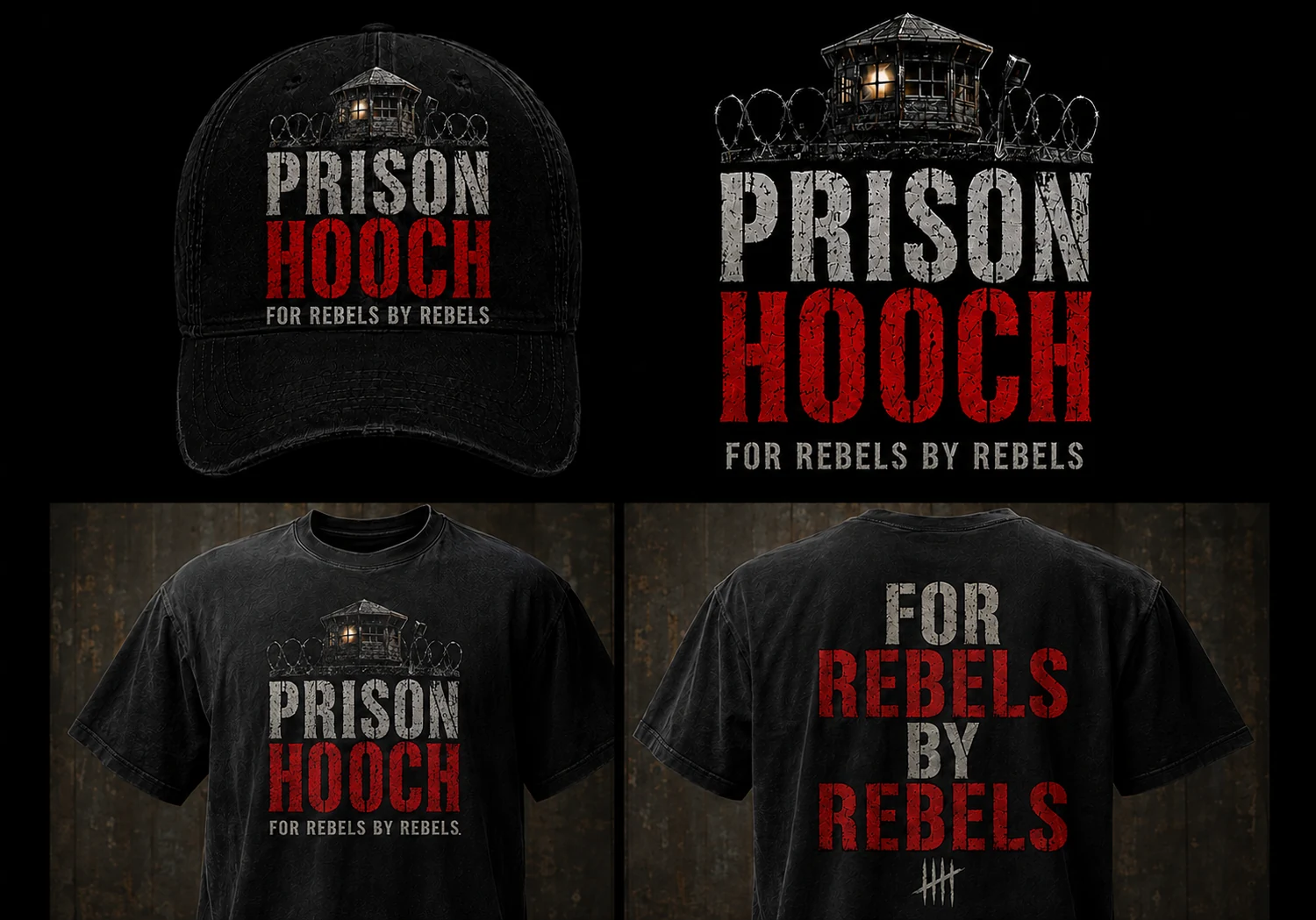 Prison Hooch upcoming hat and tee shirt concepts